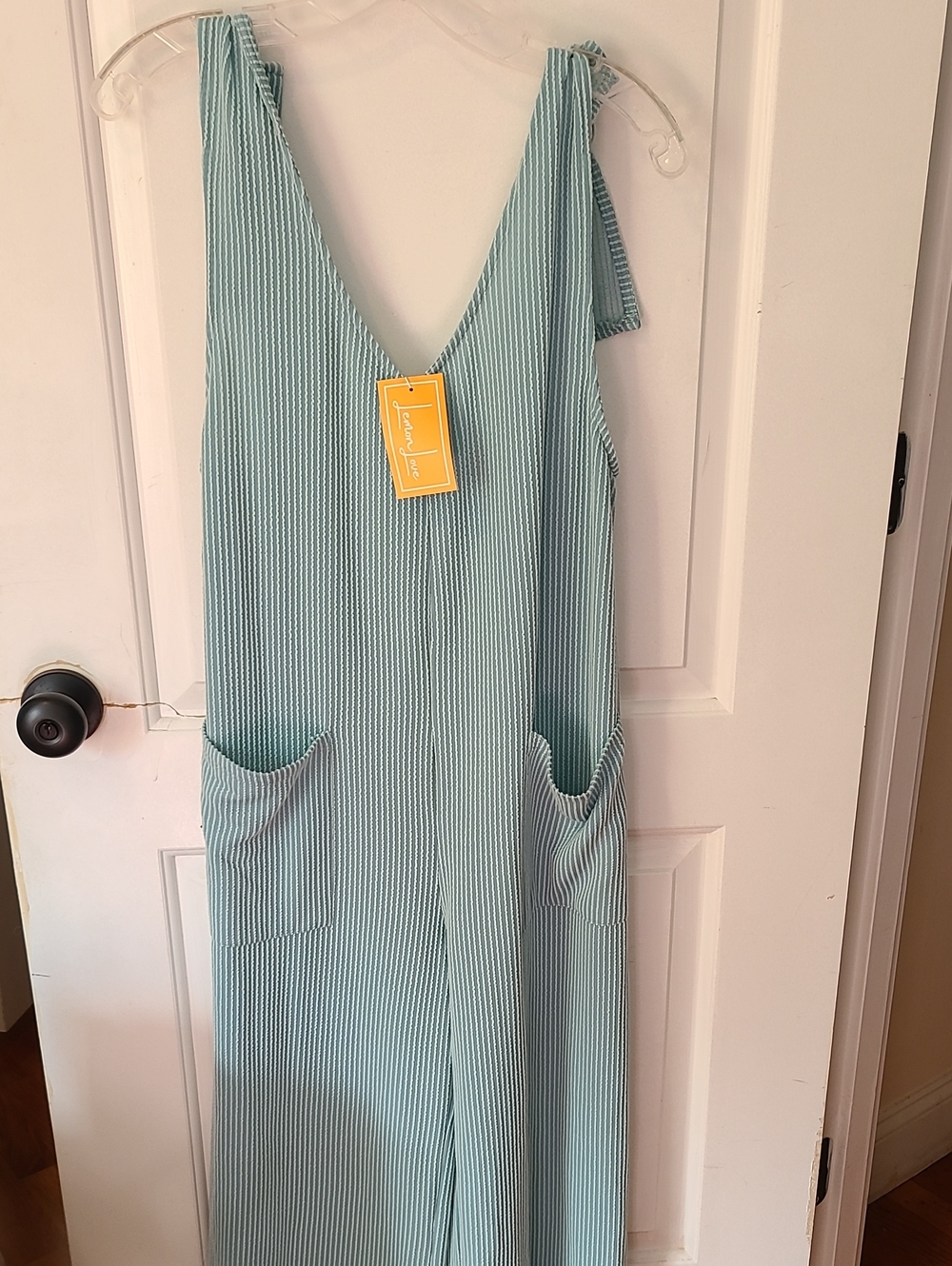 NWT Lemon Love Ribbed Green Overalls With Pockets